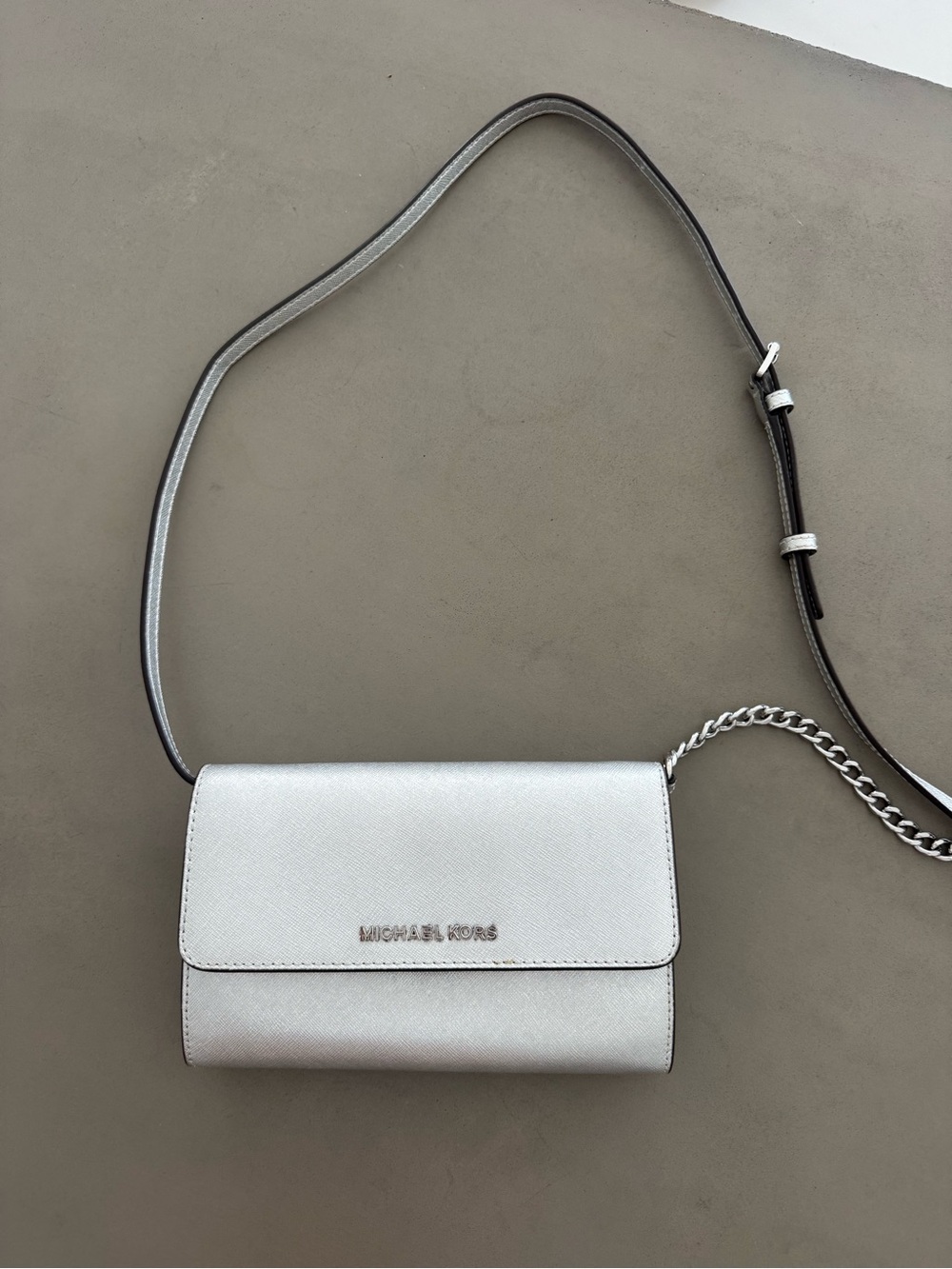 Michael Kors Silver Crossbody Wallet